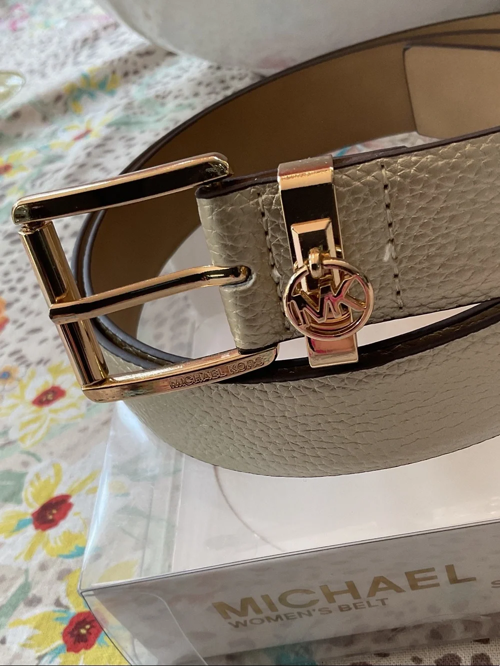 Michael Kors Pebbled Gold Leather with Gold Hardware